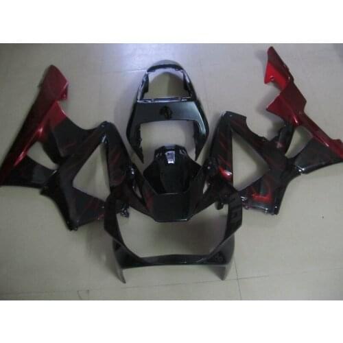 Injection mold Fairing Kit for HONDA CBR900RR 929 00 01 CBR 900RR 2000 2001 CBR900 ABS Red flames black Fairings set+7gifts HF27