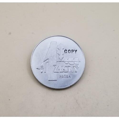COPY 1958 Poland 1 Zloty (Oak leaves; Trial Strike) Nickel Copy coins Commemorative Coins Art Collection