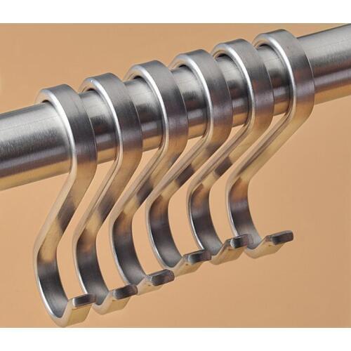 22mm 25mm pipe Stainless steel s-type hook Clothing store kitchen wardrobe pothook thickness:3mm width:7mm