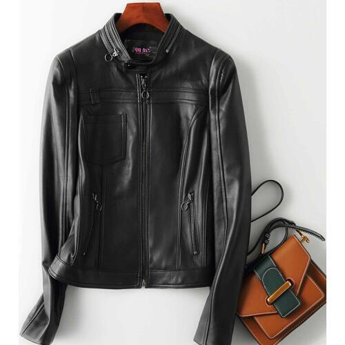 Real Genuine Leather Jacket 100% Sheepskin Down Coat Female Autumn Winter Coat Women Clothes 2020 Black Short Tops ZT4384