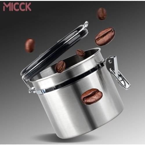 MICCK Metal Coffee Storage Coffee Container Storage Canister Bottle Stainless Steel Coffee Storage Jar Nut Sugar Tea Container