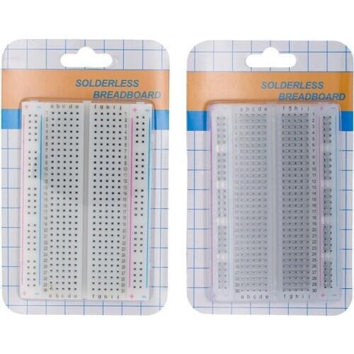 Mini bread board/breadboard 8.5cm x 5.5cm 400 holes Transparent/White DIY Electronic experimental Universal PCB