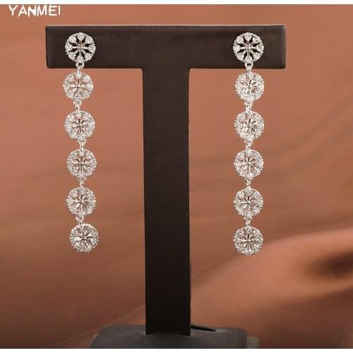 Fashionable Long Sun Flower Ear Chain Elegant Ladies Gift Beautiful Bridal Jewelry Aretes De Mujer сережки для подростков