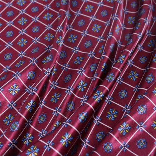 DIY Soft Craft Satin Material Lining Ribbon Glossy Plaid Polyester Charmeuse Tilda Cloth Tissue Fabric