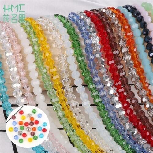 New 100pcs/bag 4mm Czech Facet Round Glass Beads For Jewelry Making DIY Crystal Beads For Sewing Clothing Accessories Loose Bead