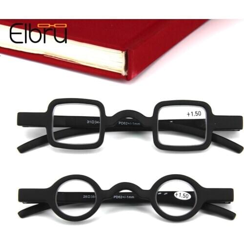 Elbru Men Women Square Round Reading Glasses Vintage Small Presbyopic Glasses Portable Gift For Elderly Diopters +1.5 +2.0 +2.5