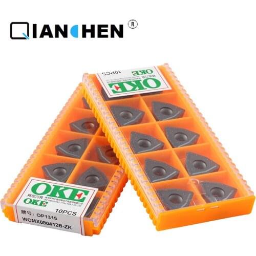OKE 10pcs/lot High Precision Highperformance High Strength CNC WCMX080412B-ZK OP1315 Industry Carbide Inserts Hard Alloy