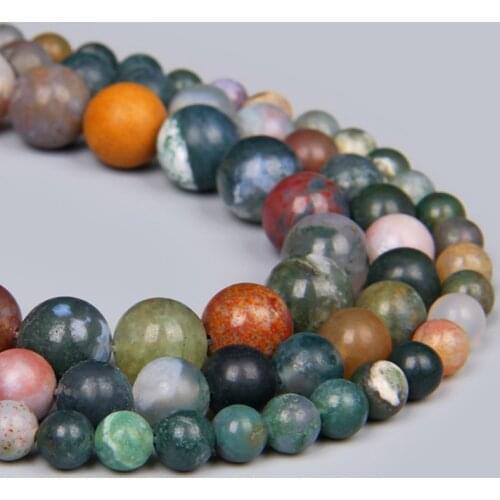 Wholesale 4 6 8 10 12 MM Matte Round Natural Indian Agates Stone Beads Loose Frosted Spacer Beads For Diy Jewelry Making 15