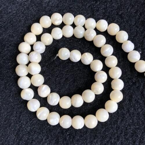 Wholesale 1string 15" White Sea Shell Beads,Natural Shell Jewelry Making Beads 6mm 8mm Round Loose Beads For jewelry making