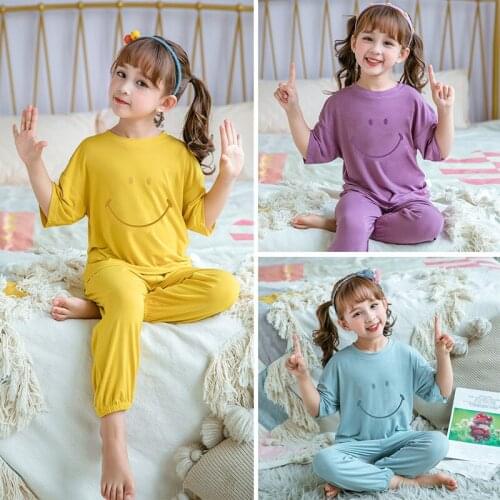 Girl Boys Pajamas Suits 2021 New Arrive Spring Summer Nightclothes Nightgowns Homewear Sleepwear Pajamas Sets Children Clothing