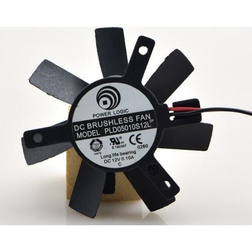 Power logic PLD05010S12L 4.7CM diameter hole spacing 3.9CM 12V 2 line supermute video card fan