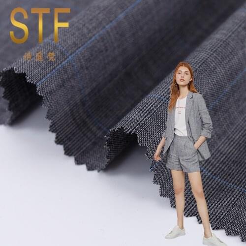 Factory Direct Spring and Autumn Fashion Men and Women Suit Fabric Worsted Wool Plaid Fabric Spot Stf2228