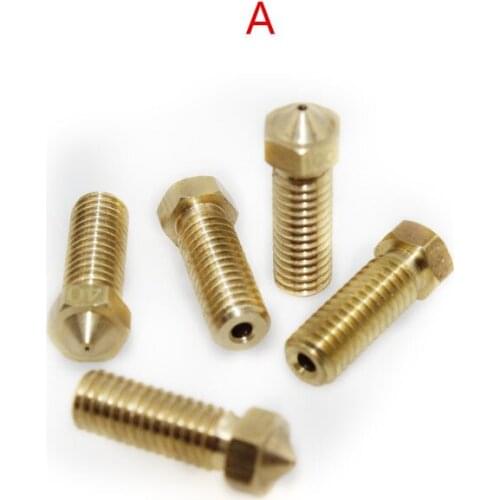 3d printer nozzle all-metal V6 M6 screw brass 0.4mm 0.6mm 0.8mm 1.0mm 1.2mm for 1.75mm 3mm consumables