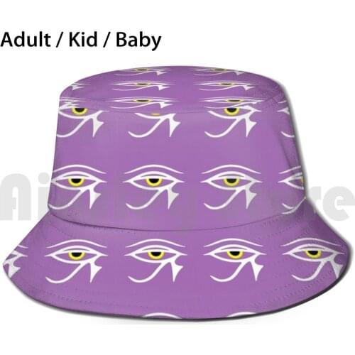Eye Of Ra Sun Hat Foldable UV Protection Graphic Design Eye Of Ra Egyptian Outline Ancient Egyptian Graphics Purple Eye