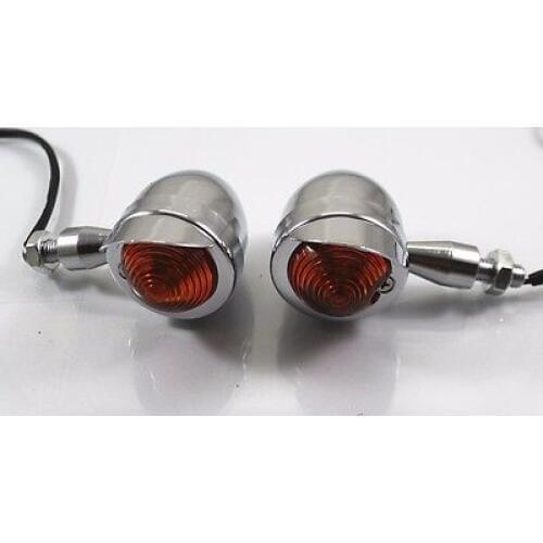Motorcycle Turn Signal Light W/ Visor Cruiser Chopper Bobber Rat Bike VTX VT VN