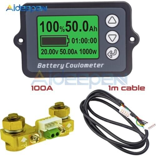 DC 8-80V 100A TK15 Voltmeter Ammeter Car Battery Tester Voltage Meter Battery Capacity Monitor Indicator 12V 24V 48V