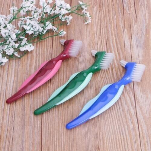 Y-Shape Dedicated Denture Double Brush Teeth Oral Care