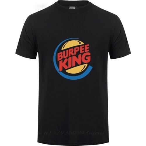 Burpee King T-shirt Funny Birthday Gift For Boyfriend Husband Dad Men Summer Short Sleeve Cotton Crossfit Workout T Shirts