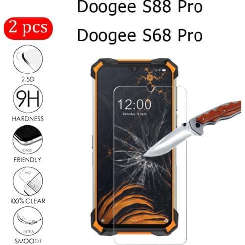 2PCS Tempering Glass For Doogee S88 S68 Pro Protector Scratch Proof LCD Film Premium Cover