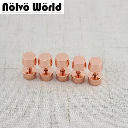 60pcs Rose Gold 1cm Bags Feet Studs,ornament rivets for sewing bag purse belts hats shoes,Rose Gold