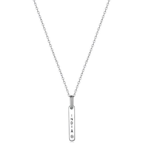 ZEMIOR Sterling Silver Pendant 925 Necklaces For Women DIY Engraved Long Thin Sign Chains Necklace Hot Selling Fine Jewelry