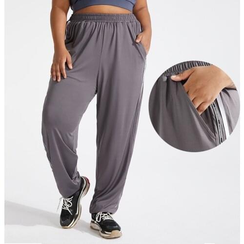Plus Size Running Sports Pants Women Breathable Loose Gym Yoga Pants Female Harem Trousers Big Women Training Pants XL 3XL