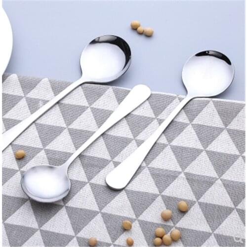 1PC Round head Stainless Steel Coffee Spoon Ice Cream Dessert Tea Spoon For Picnic Cooking Mixing Tableware Kitchen Accessories