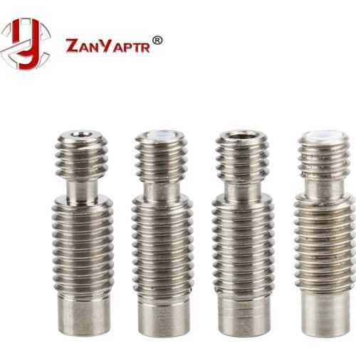 10Pcs/lot Extruder 3D V6 Hotend Nozzle Throat Heat Break With PTFE / All Metal Pipe M6 M7 For 1.75/3.0mm Filament 3D Printer