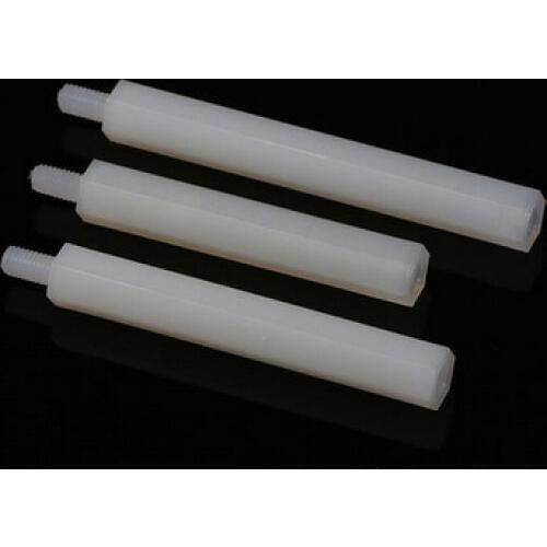100pcs M4*7+6 mm Hexagon nylon column Single head isolation column support interval column Nylon plastic sticks