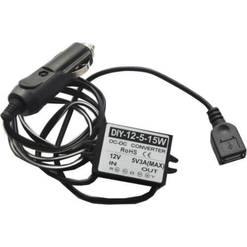 12V(6.5V-22V) Step Down 5V 3A DC-DC Buck Converter Module Car Power Supply Converter With Cigarette Lighter Plug To USB Charger