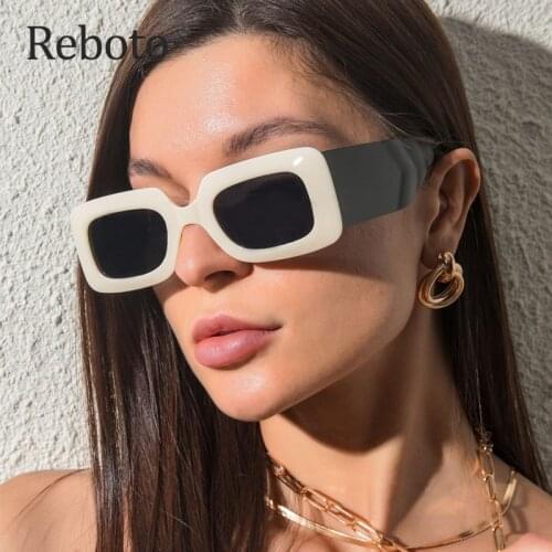 2021 Fashion Rectangle Sunglasses Women Vintage Big Frame White Square Luxury Brand Ladies Glasses Sun Glasses For Female UV400