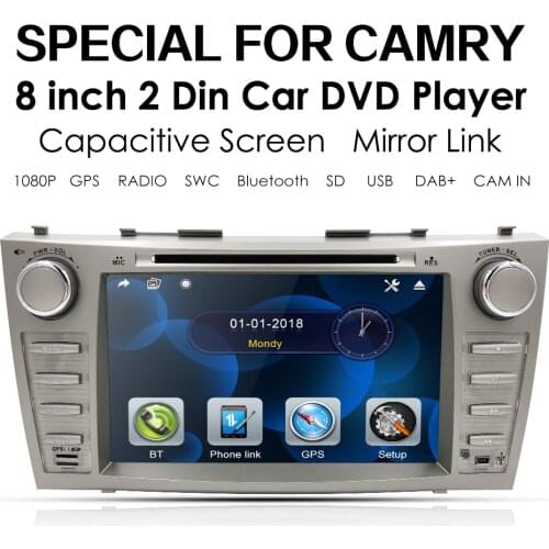 8'' 2 din Car Radio DVD GPS Navigation Player for Toyota Camry 2007-2011 Aurion Stereo Radio Steering Wheel Control Bluetooth