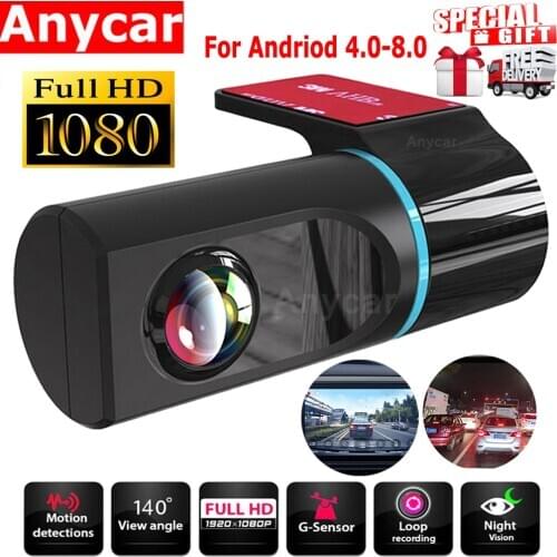 1080P HD Car DVR Camera Android USB Car Digital Video Recorder Camcorder Hidden Night Vision Dash Cam 140° Wide Angle Registrar