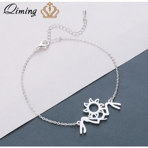 QIMING Solar System Bracelet Femme For Girls new Gold Sunrise Landscape Mountain Wedding Birthday Gift Women Bracelets Bijoux