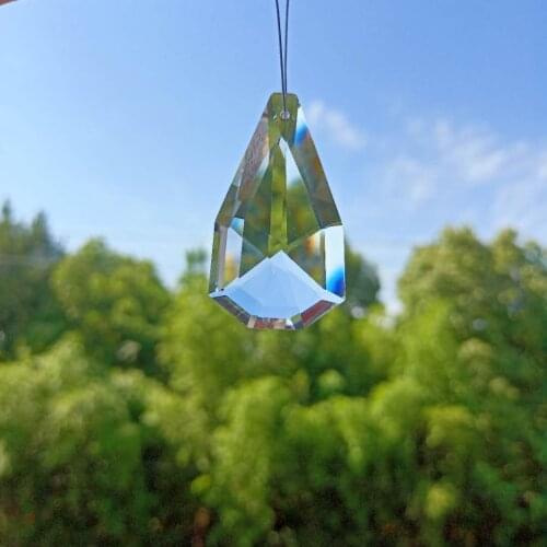 50mm Double Layer Pear Shape Clear Crystals Pendants Suncatcher Chandelier Crystals Beads Accessories DIY Home Decor Ornament