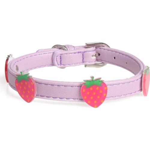 Double Layer Soft PU Fruit Pet Dog Collar Cat Collar Dog Leash Designer Adjustable Cat Accessories Collar for Gato Small Dogs