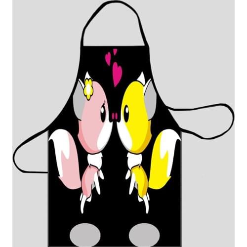 Animals Fox Kitchen Aprons For Women Oxford Fabric Cleaning Pinafore Home Cooking Accessories Apron