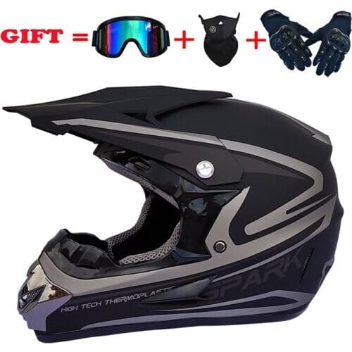 Motorcycle cross-country helmet four season helmet mens mountain bike small cross-country helmet full helmet goggle mask gloves