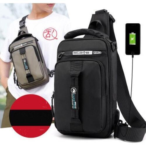 2020 New mens chest bags charging USB interface fanny pack multifunctional shoulder bags backpacks