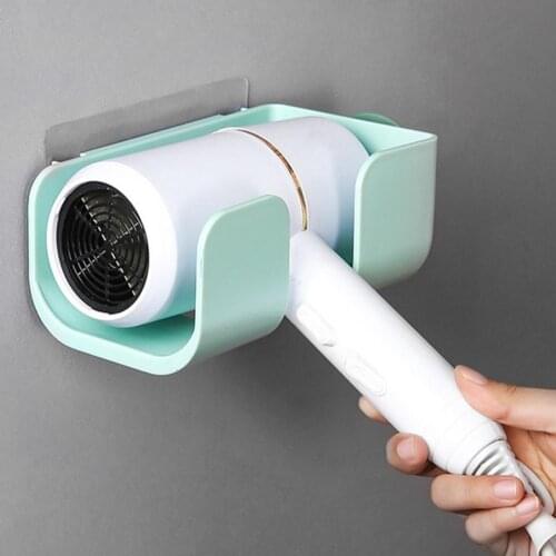 Wall Mounted Air Blower Holder with Hook HIPS Convenient Use Hair Dryer Rack Bathroom Hands Free Holders Box Curling Shelf