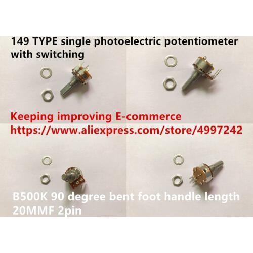 Original new 100% 149 TYPE single photoelectric potentiometer with switching B500K 90 degree bent foot handle length 20MMF 2pin