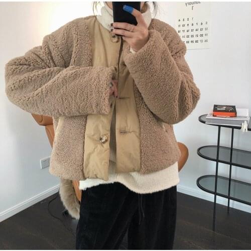 2021 Autumn Lamb Wool Coat Women Winter Jacket Single-Breasted Vintage Teddy Coat Warm Thicker Casual Faux Fur Coats Female