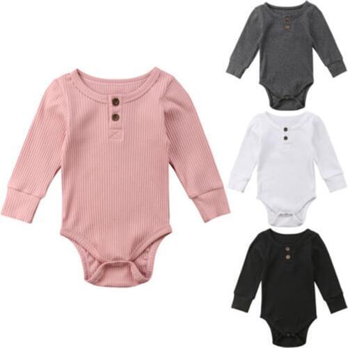 Autumn Winter Warm Knitted Romper For Boys Girls Newborn Baby Boy Girl Long Sleeve Romper Plain Jumpsuit New Born Clothes 0-24M