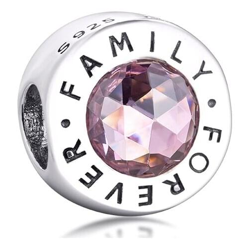 Fits for Pandora Bracelets Family Forever Beads 100% Authentic 925 Sterling Silver Charms Jewelry Free Shipping