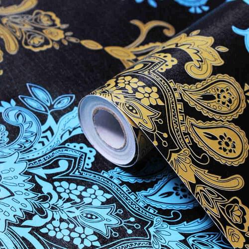 Peel and Stick Wallpaper Removable Vintage Green Floral Contact Paper Decorative Self-Adhesive For Bedroom Wall Home Decortion