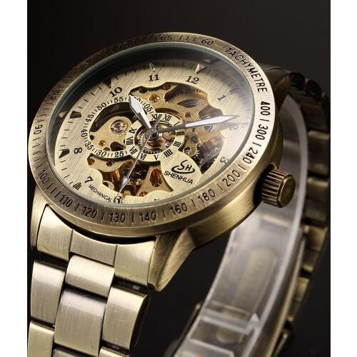 SHENHUA Mens Stainless Steel Watch