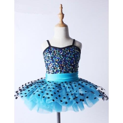 Stretch Spandex Sequins Child Professional Ballet Dance Costume,Girls Ballet Tutu,Kids Stage Performance/Competition Dancewear