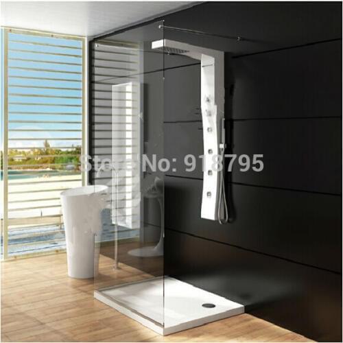 Thermostatic Solid surface stone shower panel wall mounted shower column Body massage Jets Sprinkler RS0040