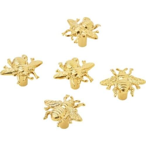 Creative Little Bee Brass Cabinet Shoe Cabinet Door Drawer Handle Gold Single Hole Cabinet Door Knob DIY Pulls