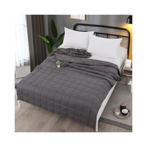 TONGDI Weighted Blanket Improve Sleep Healthy Soft Cooling Weighted Blanket For Adults 100% Cotton Material With Glass Beads